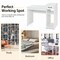 White Computer Desk PC Laptop Table with Drawer and 2-Tier Storage Shelf